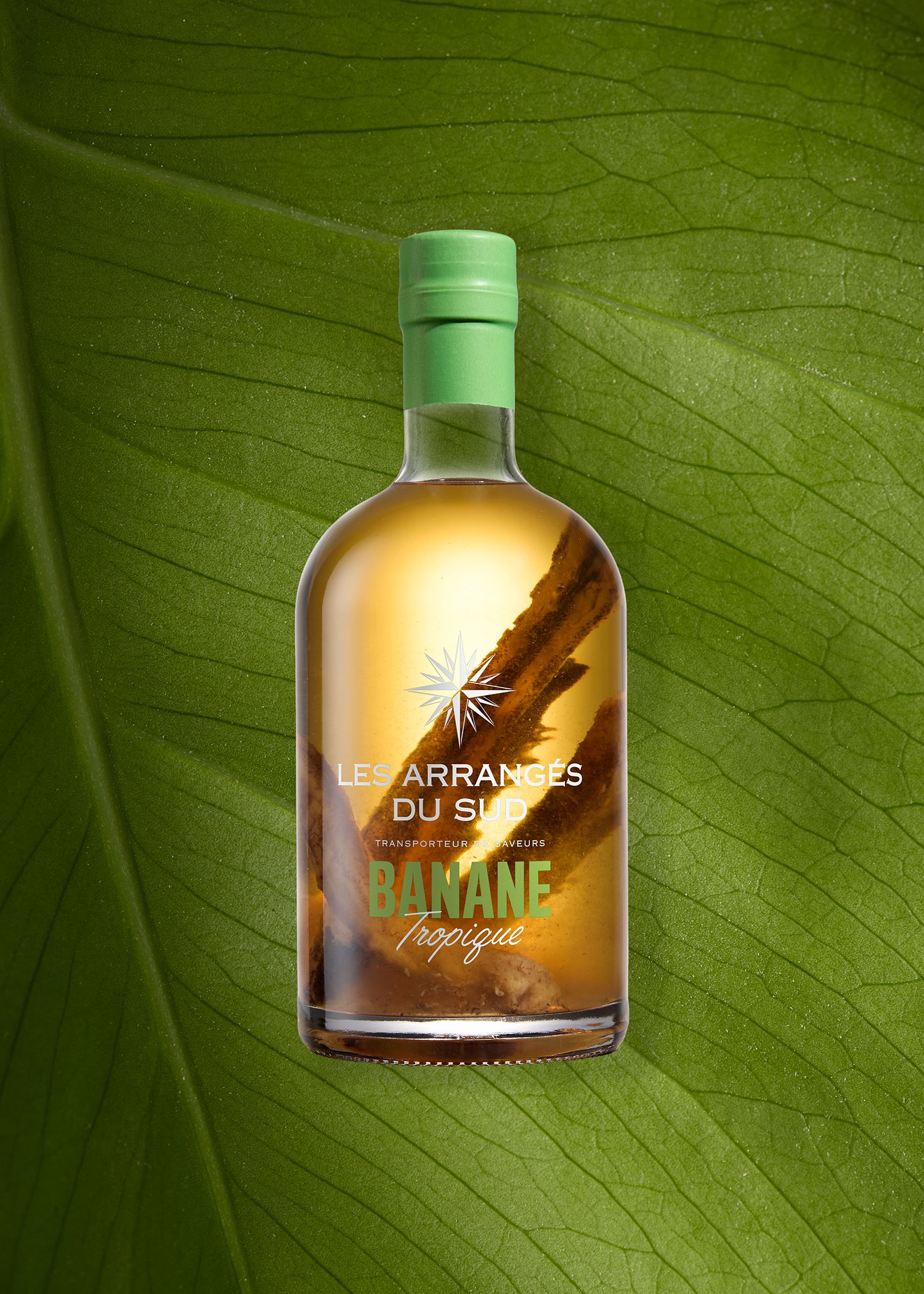 Rhum arrangé avec photo macro en fond
