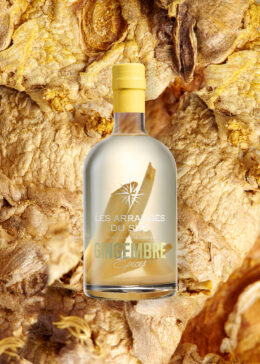 Rhum arrangé avec photo macro en fond